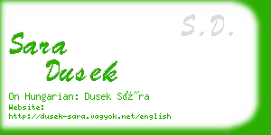 sara dusek business card